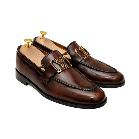 Leather Formal Shoes In Brown For Men