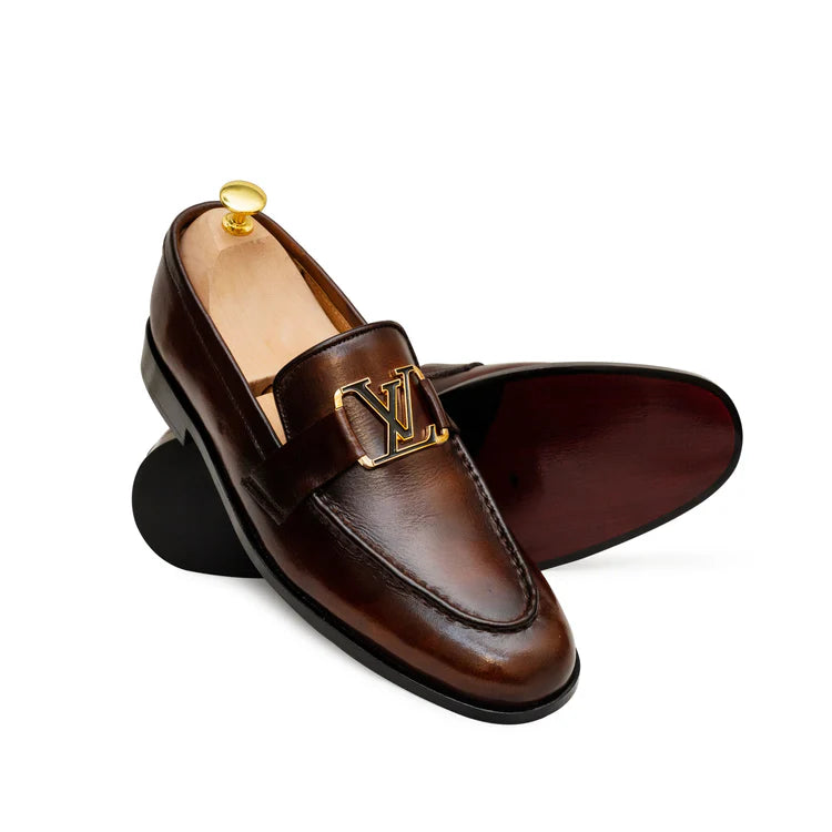 Leather Formal Shoes In Brown For Men