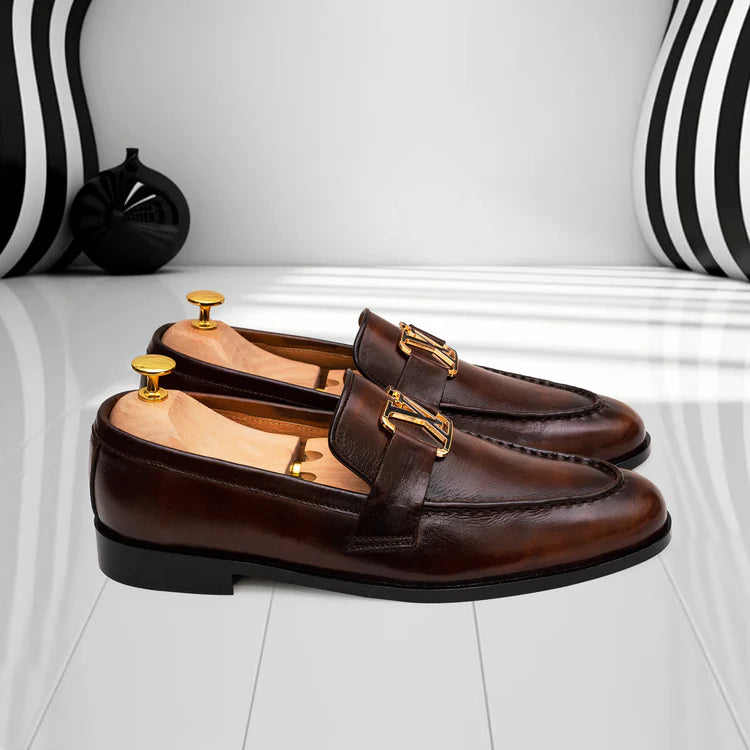 Leather Formal Shoes In Brown For Men