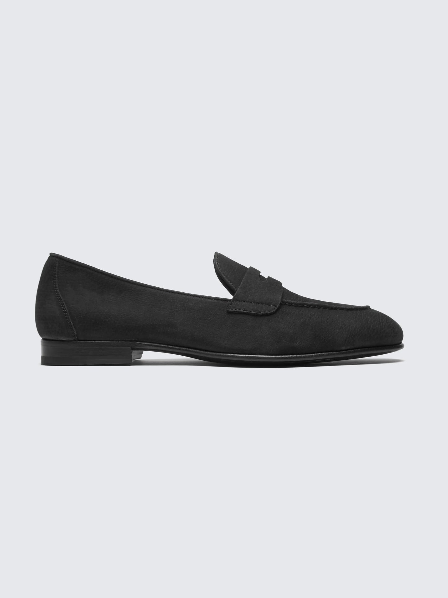 Black Nubuck Appia Penny Loafers