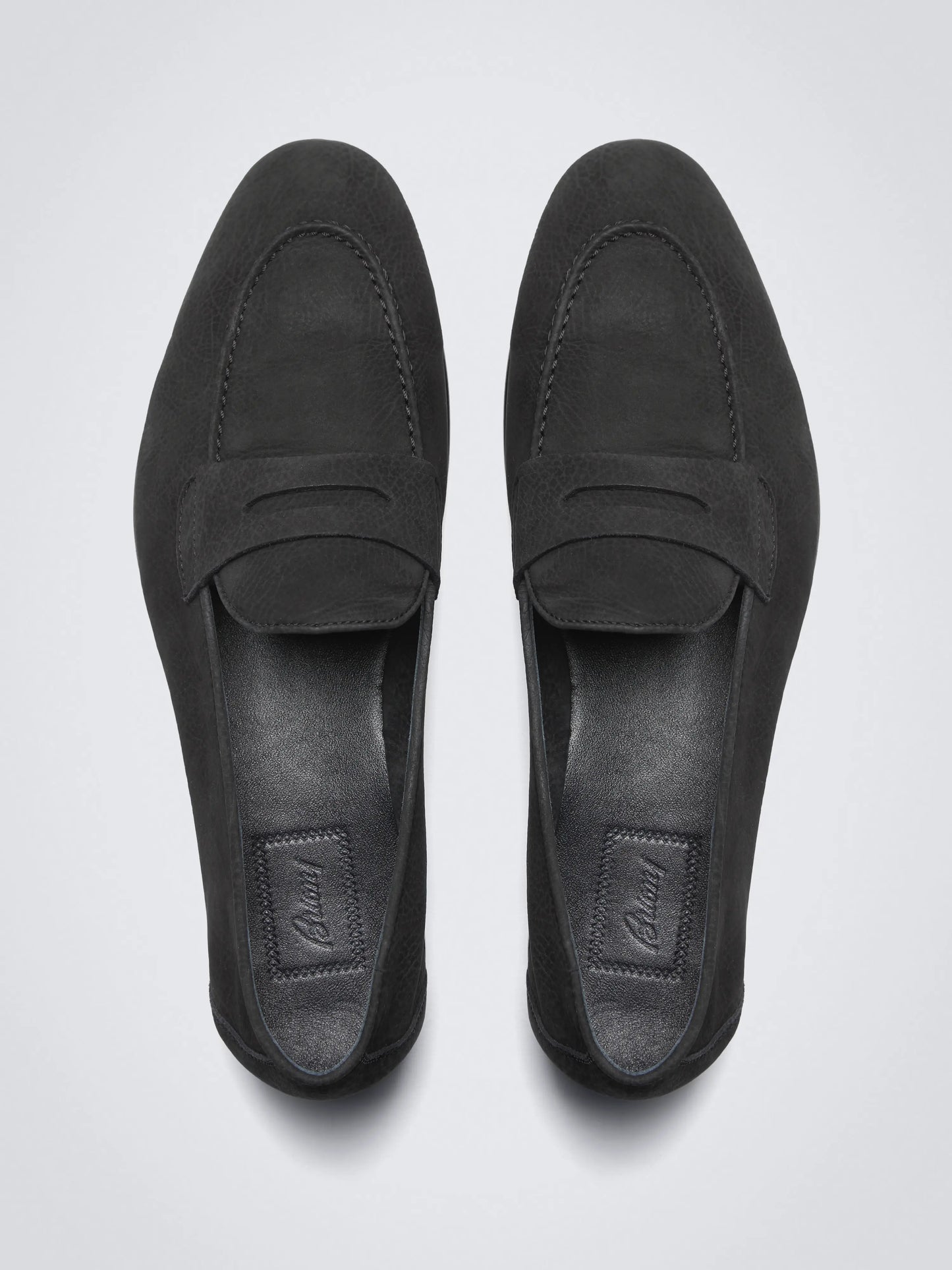 Black Nubuck Appia Penny Loafers